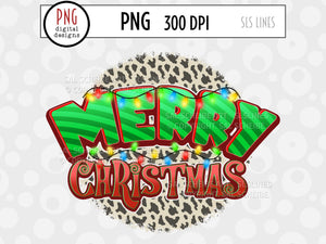 Merry Christmas PNG - Cow Print Christmas Sublimation - SLSLines