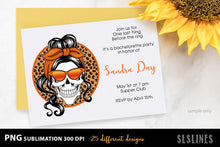 Load image into Gallery viewer, Messy Bun Style Skull PNG Clipart Big Bundle - SLSLines