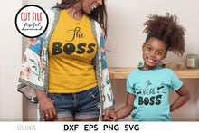 Load image into Gallery viewer, Mommy &amp; Me SVG - The Boss &amp; the REAL Boss Cut File - SLSLines