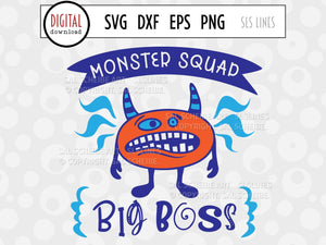 Monster Squad Kid's SVG - Big Boss for Babies PNG - SLSLines