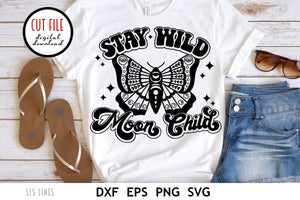 Mystical Cut File - Stay Wild Moon Child SVG - SLSLines