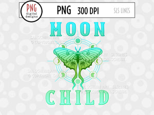 Mystical Sublimation Luna Moth with Moon Child - SLSLines