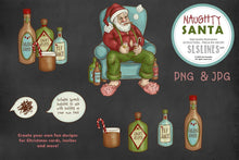 Load image into Gallery viewer, Naughty Santa Christmas Illustrations PNG - SLSLines