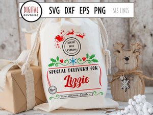 Santa Sack Cut File - North Pole Express Bag SVG