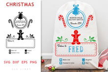 Load image into Gallery viewer, Santa Sack Cut File - North Pole Delivery Service Bag SVG