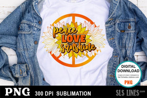 Sunflower Sublimation - Peace Love Sunshine