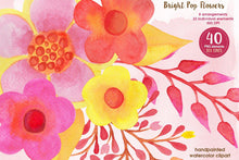 Load image into Gallery viewer, Pop Watercolor Flowers Pink Yellow Orange - SLSLines