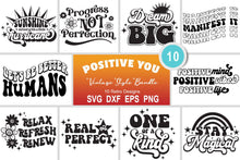 Load image into Gallery viewer, Positive You SVG Bundle | 10 Vintage Style Inspirational Designs - SLSLines