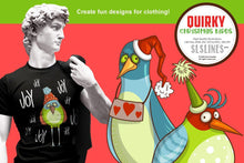 Load image into Gallery viewer, Quirky Christmas Birds Graphics EPS PNG - SLSLines
