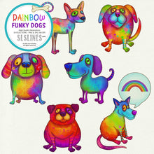 Load image into Gallery viewer, Rainbow Funky Dog Illustrations PNG Clipart - SLSLines