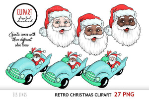 Retro Christmas Clipart | Christmas Cartoon Characters PNG - SLSLines