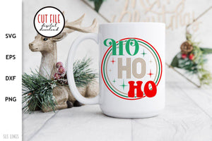Retro Christmas SVG - Ho Ho Ho Cut File - SLSLines