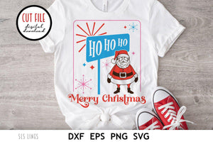 Retro Christmas SVG - Ho Ho Ho Merry Christmas Santa - SLSLines