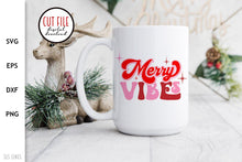 Load image into Gallery viewer, Retro Christmas SVG - Merry Vibes Cut File - SLSLines