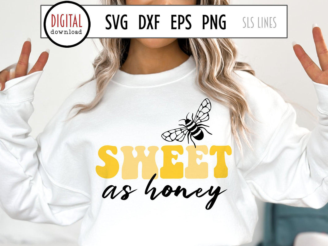 Retro Cut File - Sweet as Honey SVG - SLSLines