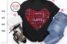 Load image into Gallery viewer, Retro Heart SVG - Love You Cut File for Valentine&#39;s Day - SLSLines