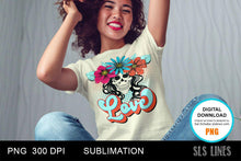 Load image into Gallery viewer, Retro Love Flower Skull Sublimation - SLSLines