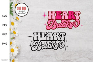 Retro Love SVG - Heart Breaker Cut File Valentine's Day - SLSLines