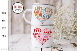 Retro Love SVG - Heart of Love Cut File - SLSLines