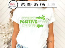 Load image into Gallery viewer, Retro Motivational SVG - Positive Mind Positive Vibes PNG - SLSLines