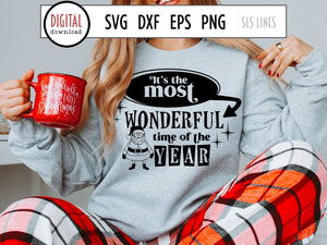 Retro Santa Claus SVG - It's the Most Wonderful Time of the Year - SLSLines