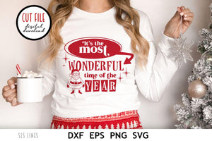 Retro Santa Claus SVG - It's the Most Wonderful Time of the Year - SLSLines
