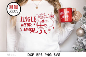 Retro Santa Claus SVG - Jingle All The Way PNG - SLSLines
