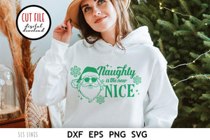 Retro Santa Claus SVG - Naughty is the New Nice PNG - SLSLines