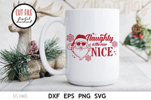 Retro Santa Claus SVG - Naughty is the New Nice PNG - SLSLines