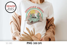 Load image into Gallery viewer, Retro Sublimation - Adventure Awaits Vintage Truck PNG - SLSLines