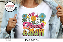 Load image into Gallery viewer, Retro Sublimation Design - Bloom &amp; Grow Flowers - SLSLines