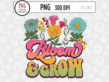 Load image into Gallery viewer, Retro Sublimation Design - Bloom &amp; Grow Flowers - SLSLines