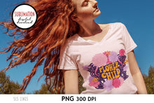 Load image into Gallery viewer, Retro Sublimation - Flower Child PNG with Art Nouveau Frame - SLSLines