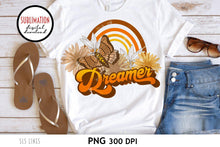Load image into Gallery viewer, Retro Sublimation PNG - Dreamer with Butterfly and Rainbow - SLSLines