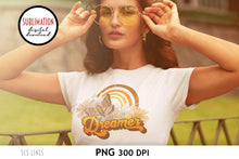 Load image into Gallery viewer, Retro Sublimation PNG - Dreamer with Butterfly and Rainbow - SLSLines