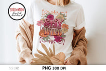 Load image into Gallery viewer, Retro Sublimation - Stay Wild Vintage PNG with Flowers - SLSLines