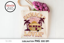 Load image into Gallery viewer, Retro Summer Sublimation - Summer Lovin&#39; with Camper Van PNG - SLSLines