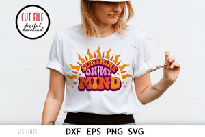 Retro Summer SVG - Sunshine on My Mind Cut File - SLSLines