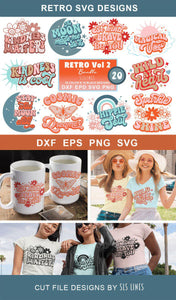 Retro SVG Bundle | Vintage Love & Magic Cut File Designs - SLSLines