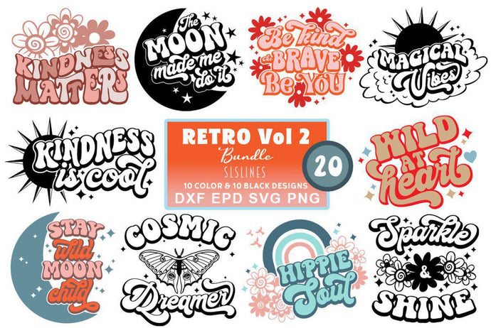 Retro SVG Bundle | Vintage Love & Magic Cut File Designs - SLSLines