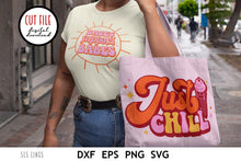 Load image into Gallery viewer, Retro SVG - Just Chill Ice Cream Cone Cut File - SLSLines