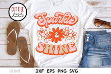 Load image into Gallery viewer, Retro SVG - Sparkle &amp; Shine Cut File with Flowers - SLSLines