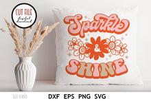 Load image into Gallery viewer, Retro SVG - Sparkle &amp; Shine Cut File with Flowers - SLSLines