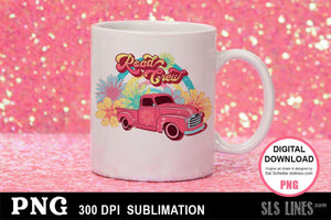 Road Crew Vintage Truck in Pink Sublimation - SLSLines