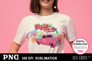 Road Crew Vintage Truck in Pink Sublimation - SLSLines