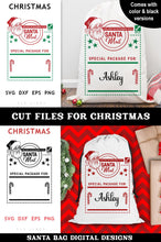 Load image into Gallery viewer, Santa Sack Cut File - Santa Claus Mail Christmas Present Bag