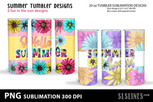 Tumbler Sublimation 20oz - Summer Fun Designs