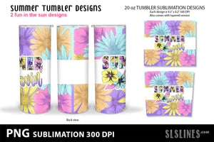 Tumbler Sublimation 20oz - Summer Fun Designs