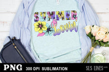 Load image into Gallery viewer, Summer Lovin&#39; sublimation with graphic flowers PNG