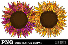 Load image into Gallery viewer, Sunflower Clipart for Sublimation - Animal Print Flowers PNG
